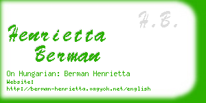 henrietta berman business card